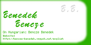 benedek bencze business card